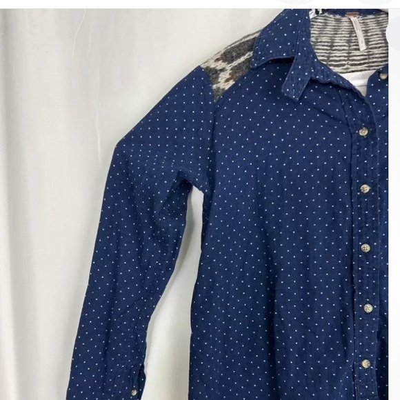 FLASH SAlE- Free People Boho Oversized Mixed Wool Knit Back Shirt - Small - EUC - Picture 5 of 8